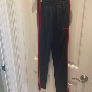 Boys.  Black red adidas sweat pants